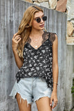 Floral Lace Shoulder Tank Top