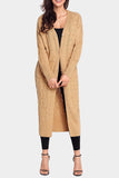 Cable Knit Open Front Long Cardigan