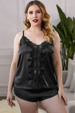 Plus Size Satin Cami Shorts Set
