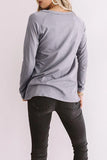 Distressed Leopard Lips Print Long Sleeve Top