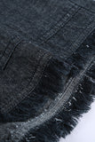 Casual Pocketed Frayed Denim Shorts