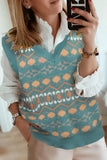 Tribal Print V Neck Knitted Sweater Vest