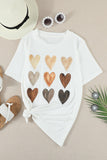 Heart Print O-Neck T-shirt