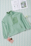 Half Button Pocketed Fleece Pullover Sweatshirt
