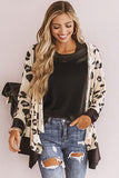 Print Hooded Open Front Cardigan