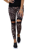 Floral Hollow Out Black Skinny Leggings