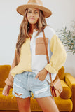 Color Block Textured Long Sleeve Shirt with Pocket