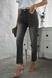 High Waist Ankle-Length Skinny Jeans
