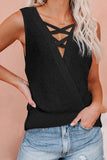 Crisscross Hollow-out Knit Tank Top
