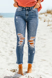 Distressed Cropped Skinny Jeans
