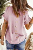 Pink Swiss Dot Lace Splicing Short Sleeve Top