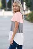 Color Block V Neck T-shirt