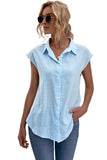 Turn-down Collar Button Front Tank