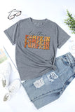 Gray Hey There PUMPKIN Letter Print Crew Neck T Shirt