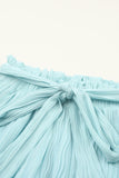 Ruffled Waist Pleated Shorts with Belt