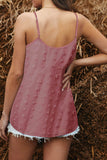 Spaghetti Straps Swiss Dot Textured Tank