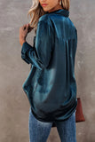 Satin Button Shirt with Pocket