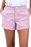 Cuffed Leg Opening Paper-bag Waist Casual Shorts