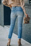 High Waist Ankle-Length Skinny Jeans