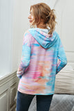 Multicolor Tie Dyed Pocket Pullover Hoodie