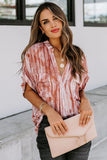 Printed Pocket Short Sleeve Blouse