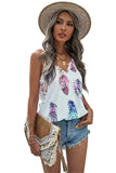 Tropical Plant Print Tank Top