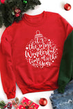 Heart Shape Pattern Print Long Sleeve Pullover Sweatshirt