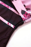 Flower Print Criss Cross Front One Piece Swimwear