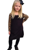 Leopard Patchwork Girl's Long Sleeve Dress