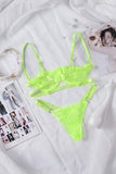 Neon Pink Lace Balconette Bralette Lingerie Set