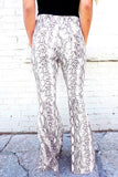 Snakeskin Print Wide Legs Pants