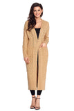 Cable Knit Open Front Long Cardigan