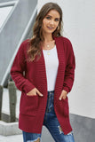 Shawl Neckline Long Sleeve Cardigan with Pocket
