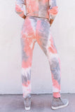 Shut-eye Pocketed Tie-dye Knit Hooded Joggers Set