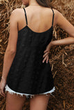 Spaghetti Straps Swiss Dot Textured Tank