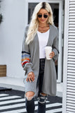 Striped Balloon Sleeve Cardigan