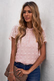 Ruffled Sleeve Swiss Dot T-shirts
