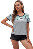 Camo Stripes Mix Prints T-shirt with Pocket