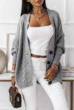 Buttons Front Textured Knit Cardigan
