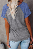 Raglan Sleeve Patchwork Colorblock Tee