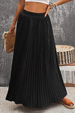 High Waisted Pleated Maxi Skirt