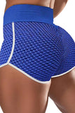 High Waist Honeycomb Contrast Stripes Butt Lifting Yoga Shorts
