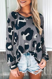 Leopard Print Long Sleeve Loose Top