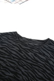 Zebra Print Drop Shoulder Long Sleeve Top