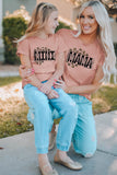 Mother and Daughter Matching Mini Graphic Short Sleeve Girl's T Shirt