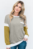 Splicing Sleeve Brown Knit Top