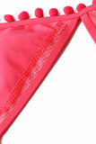 Pom Pom Mesh Insert High Waist Bikini
