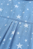 Star Print Chambray Short Sleeve Shirt