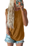 Round Neck Cotton Blend Tank