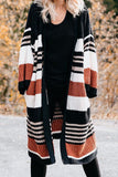 Pocketed Novelty Striped Chenille Cardigan
